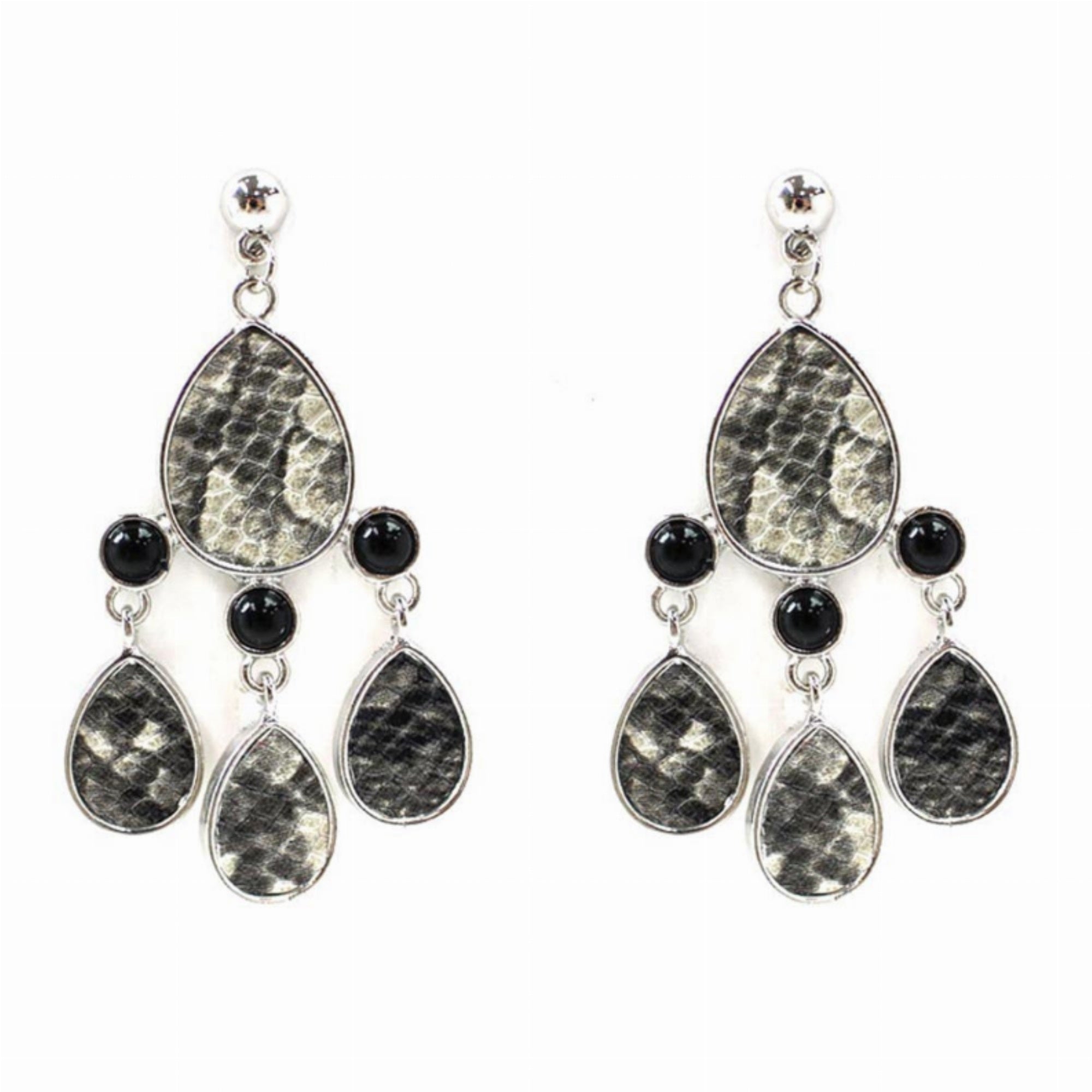 Animal Printed Drop Dangle Post Earrings ( Variety Colors Available ) By Dobbi