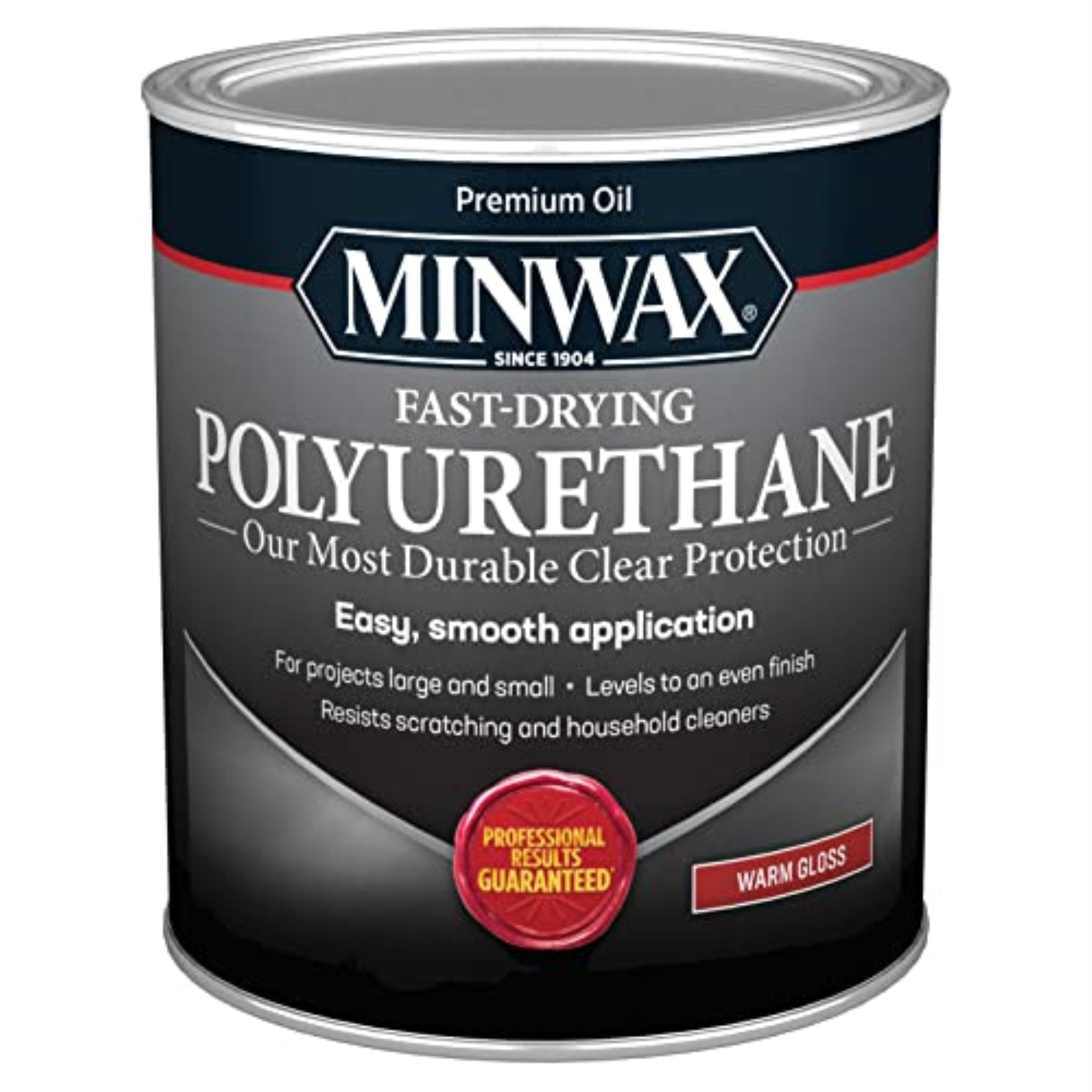 13112 Varnish Poly Qt Gls Minw Minwax Fast-Drying Polyurethane Gloss Clear Oil-Based Fast-Drying Polyurethane 1 Qt (Pack Of 4)
