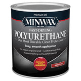 13112 Varnish Poly Qt Gls Minw Minwax Fast-Drying Polyurethane Gloss Clear Oil-Based Fast-Drying Polyurethane 1 Qt (Pack Of 4)