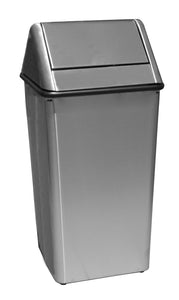 1311Htss-Vv Ergode Swingtop Stainless Steel Hamper With Swing Top, Rubber Gasket, 4 Feet, And Optional Plastic Liner