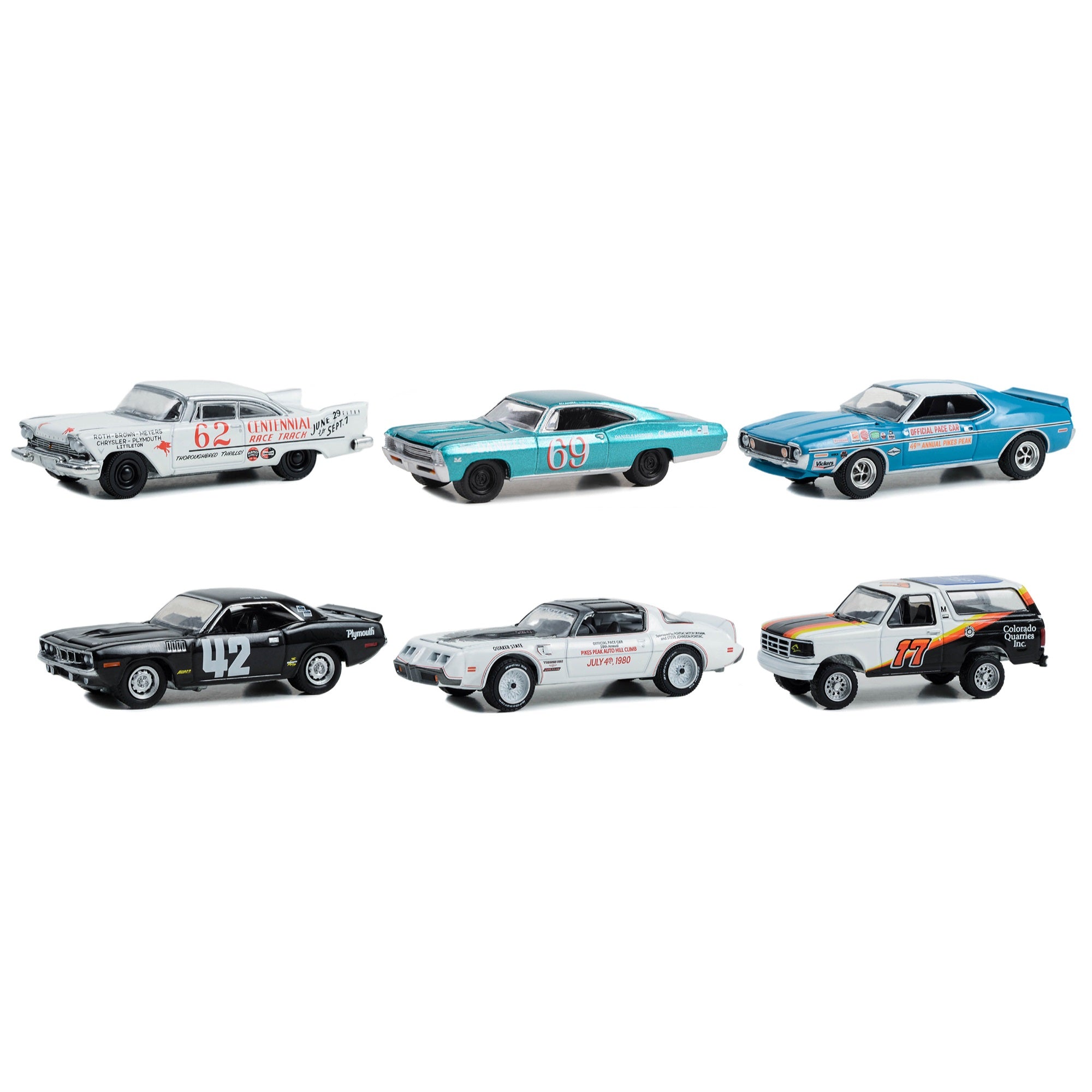 'Pikes Peak International Hill Climb'' Series 1 Set Of 6 Pieces 1/64 Diecast Model Cars By Greenlight