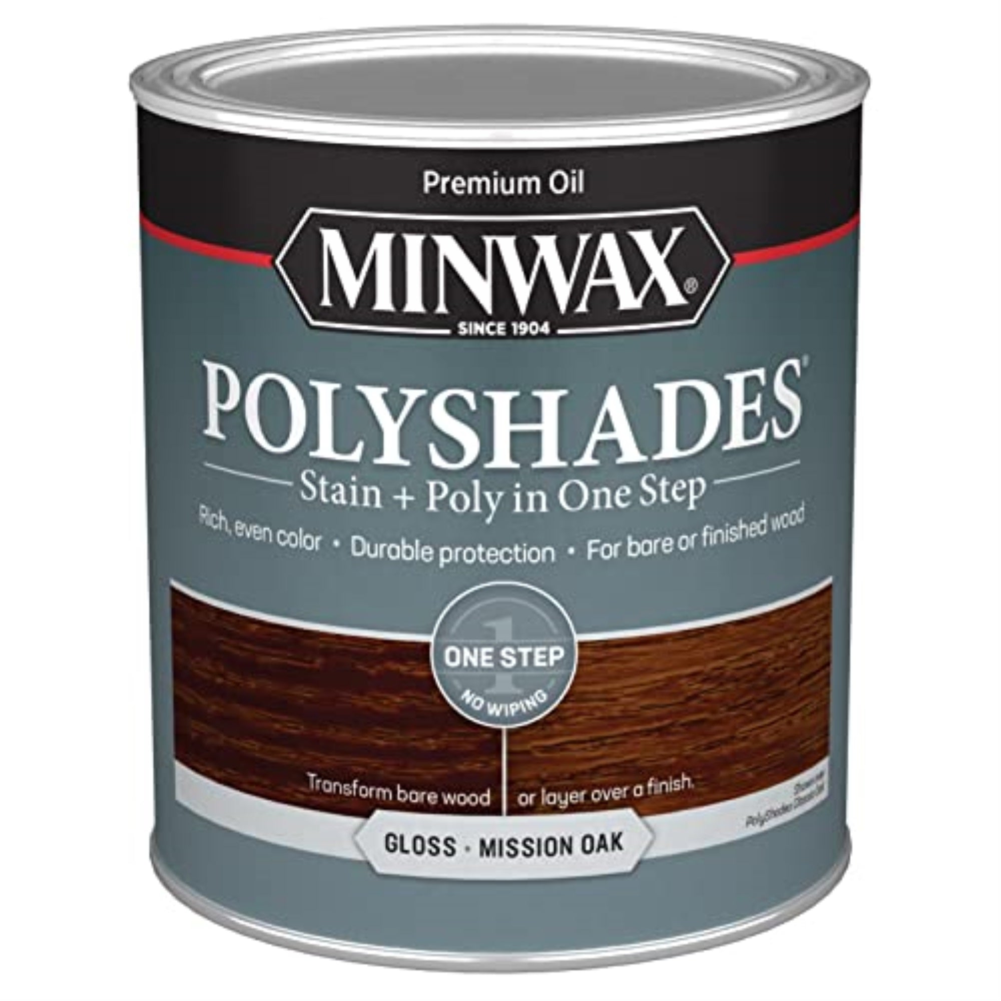 1347426 Polyshade Qt Gls Mis Oak Minwax Polyshades Semi-Transparent Gloss Mission Oak Oil-Based Stain And Polyurethane Finish 1