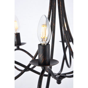 1452 Lyndon Collection Pendant Lamp D:24'' H:19'' Lt:6 Dark Bronze Finish