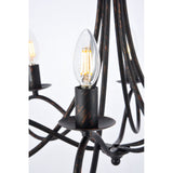 1452 Lyndon Collection Pendant Lamp D:24'' H:19'' Lt:6 Dark Bronze Finish