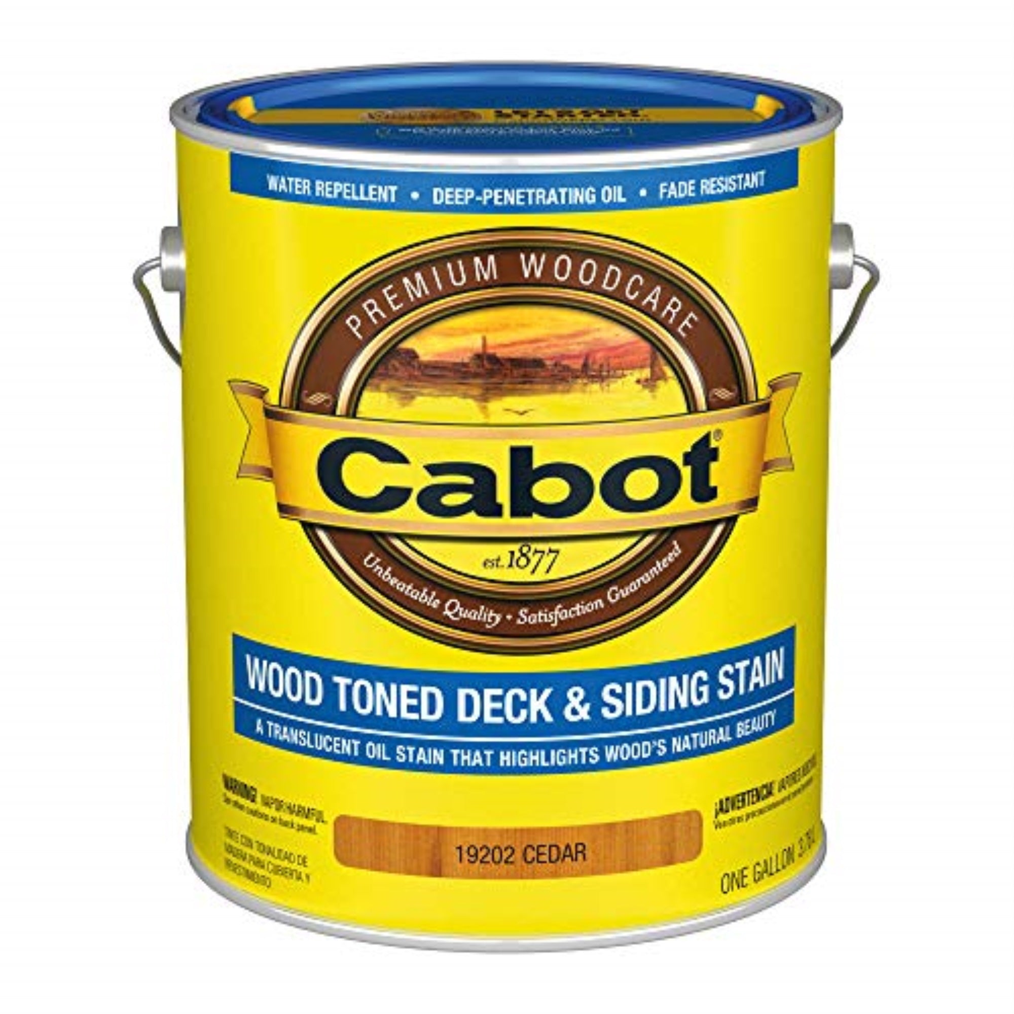 1492743 Stain Wd Tn Cedar Voc Gl Cabot Wood Toned Transparent Cedar Oil-Based Refined Natural Linseed Oil Deck And Siding Stain