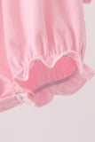 Pink Lil sister embroidery ruffle bubble