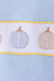 Blue pumpkin embroidery top