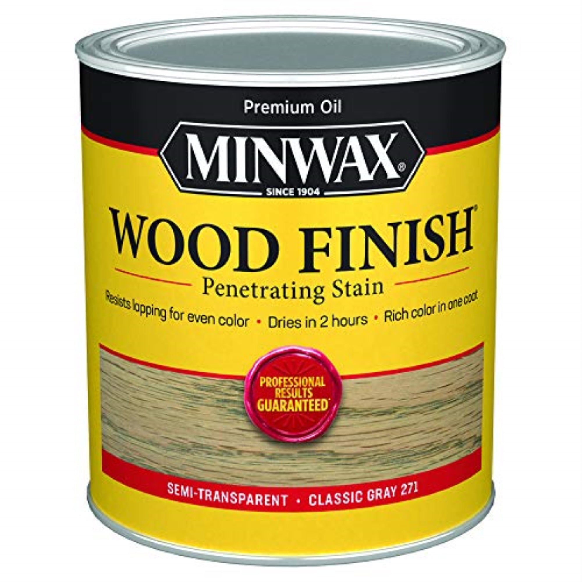 1515048 Stain Minwx Qt Cls Gray Minwax Wood Finish Semi-Transparent Classic Gray Oil-Based Penetrating Wood Stain 1 Qt (Pack Of