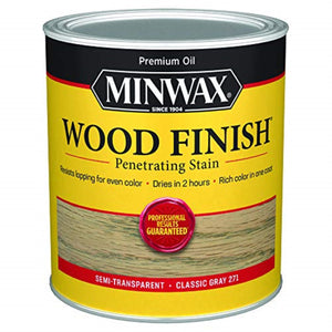 1515048 Stain Minwx Qt Cls Gray Minwax Wood Finish Semi-Transparent Classic Gray Oil-Based Penetrating Wood Stain 1 Qt (Pack Of