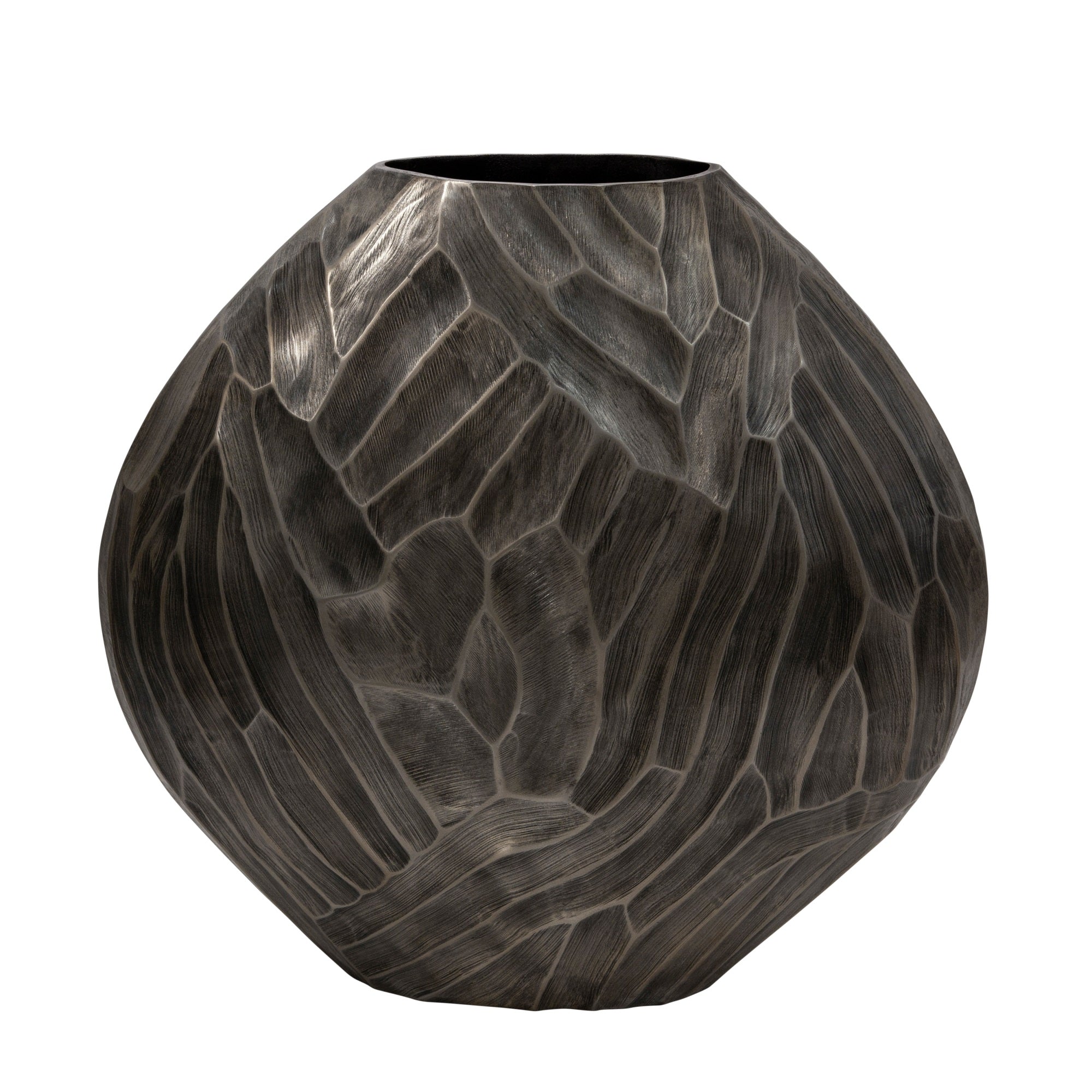 Aluminum 22''H Hammered Vase, Silver