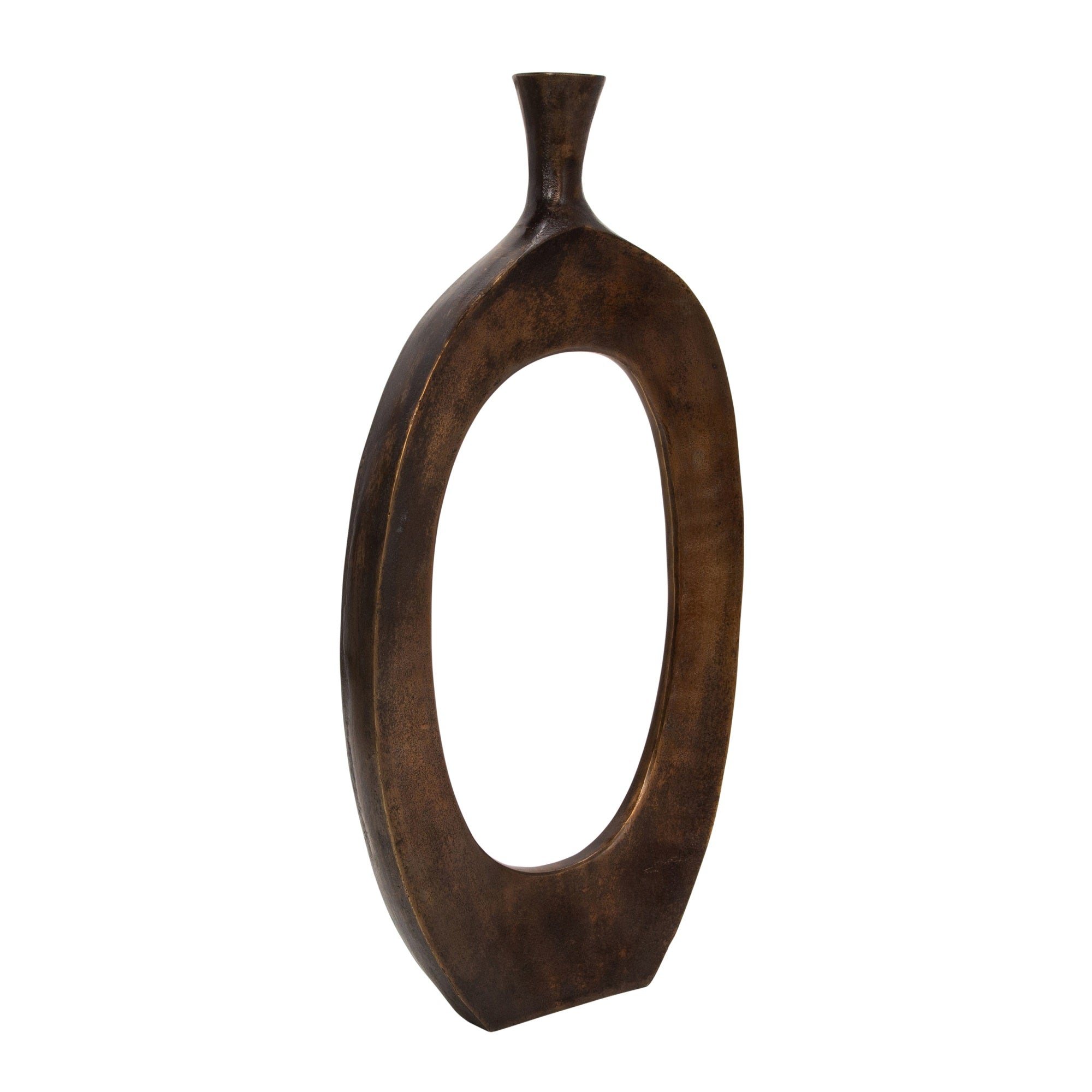 Aluminum 25''H Cut-Out Vase, Bronze