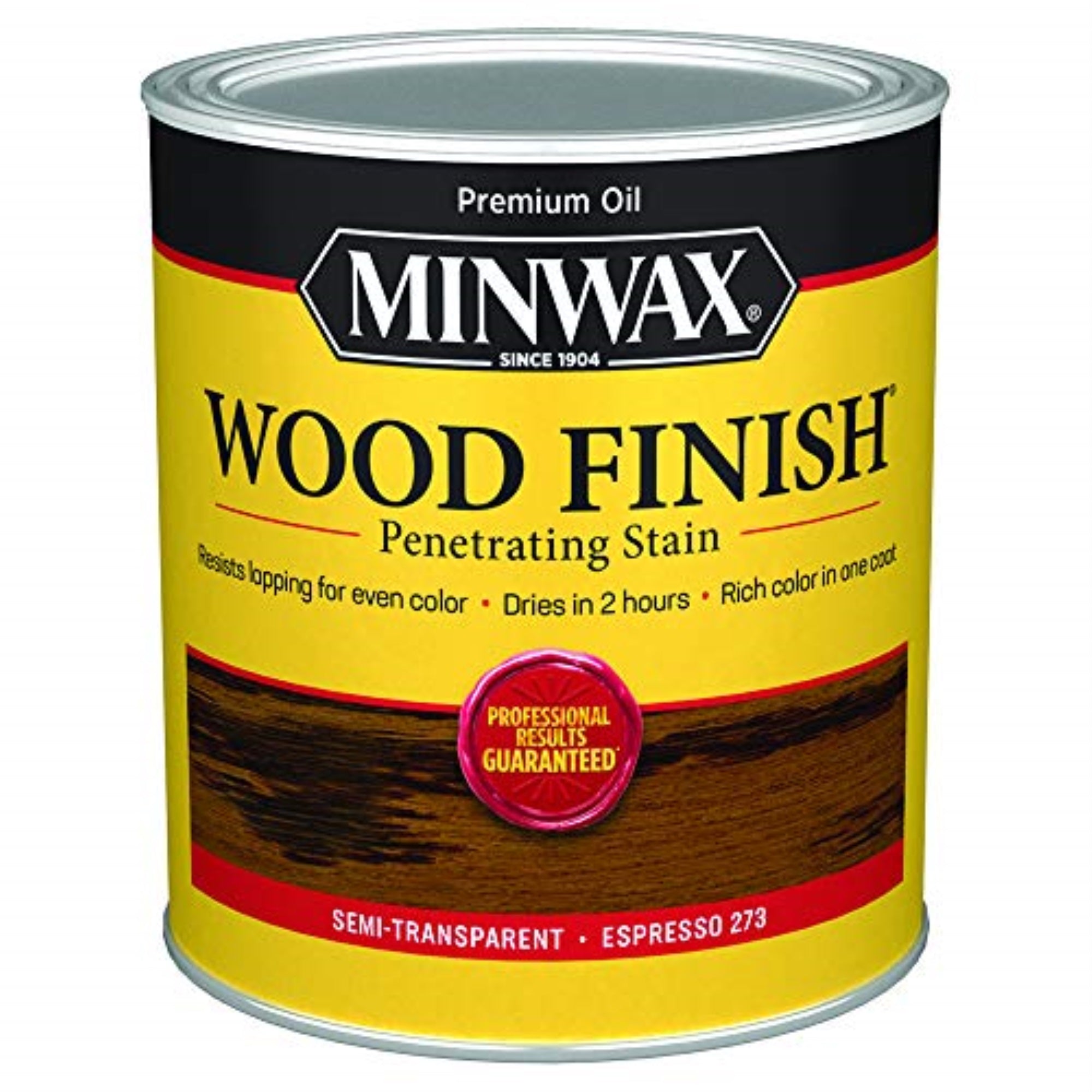 1561091 Minwax Stain Espresso Qt Minwax Wood Finish Semi-Transparent Espresso Oil-Based Penetrating Wood Stain 1 Qt (Pack Of 4)