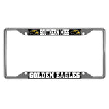 Southern Miss Golden Eagles Chrome Metal License Plate Frame, 6.25In X 12.25In