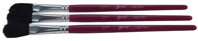 Sax True Flow Oval Wash Camel Hair Easel Brush, 1/2 Inch, Pack Of 3