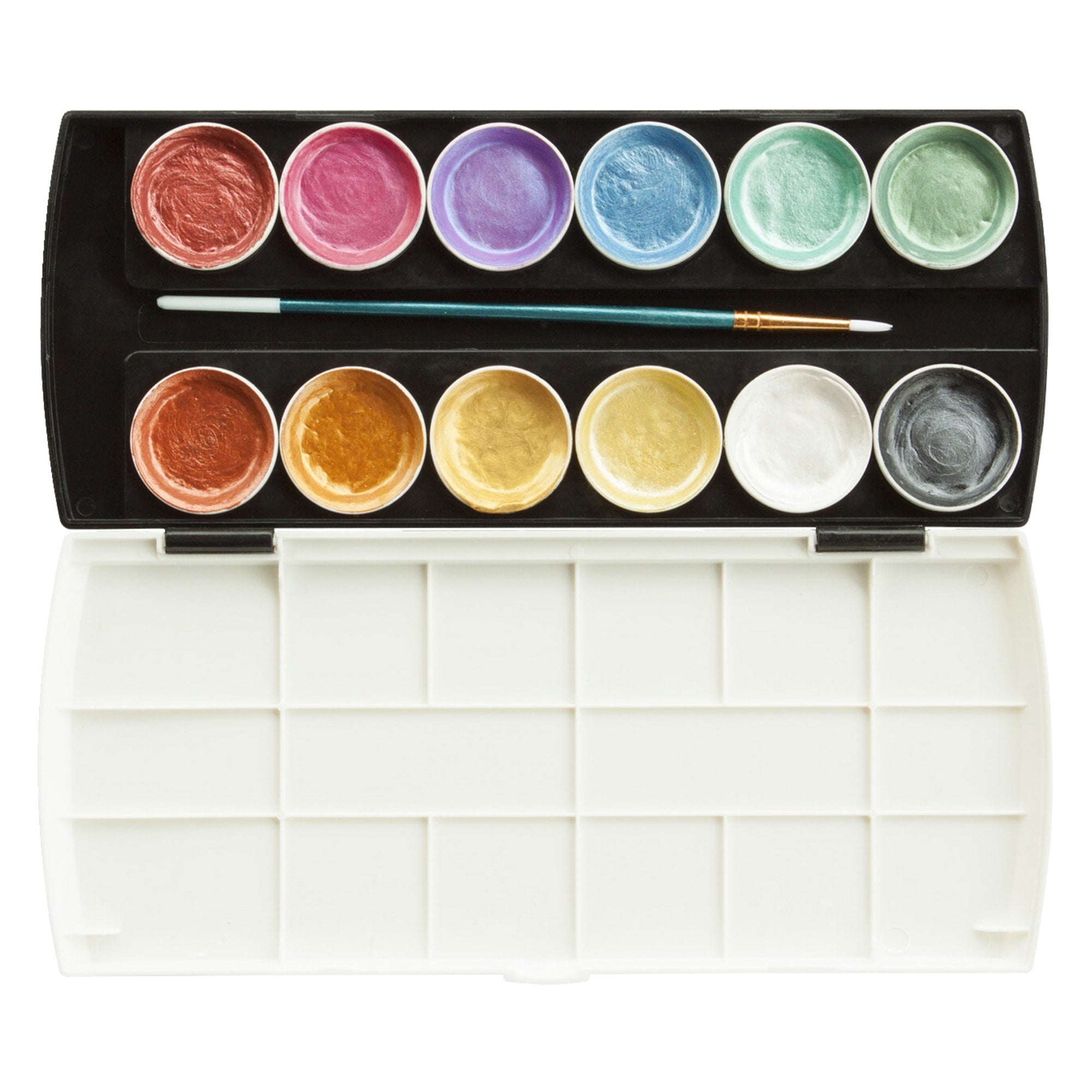 Jack Richeson Semi-Moist Collegiate Watercolors, 12 Metallic Colors