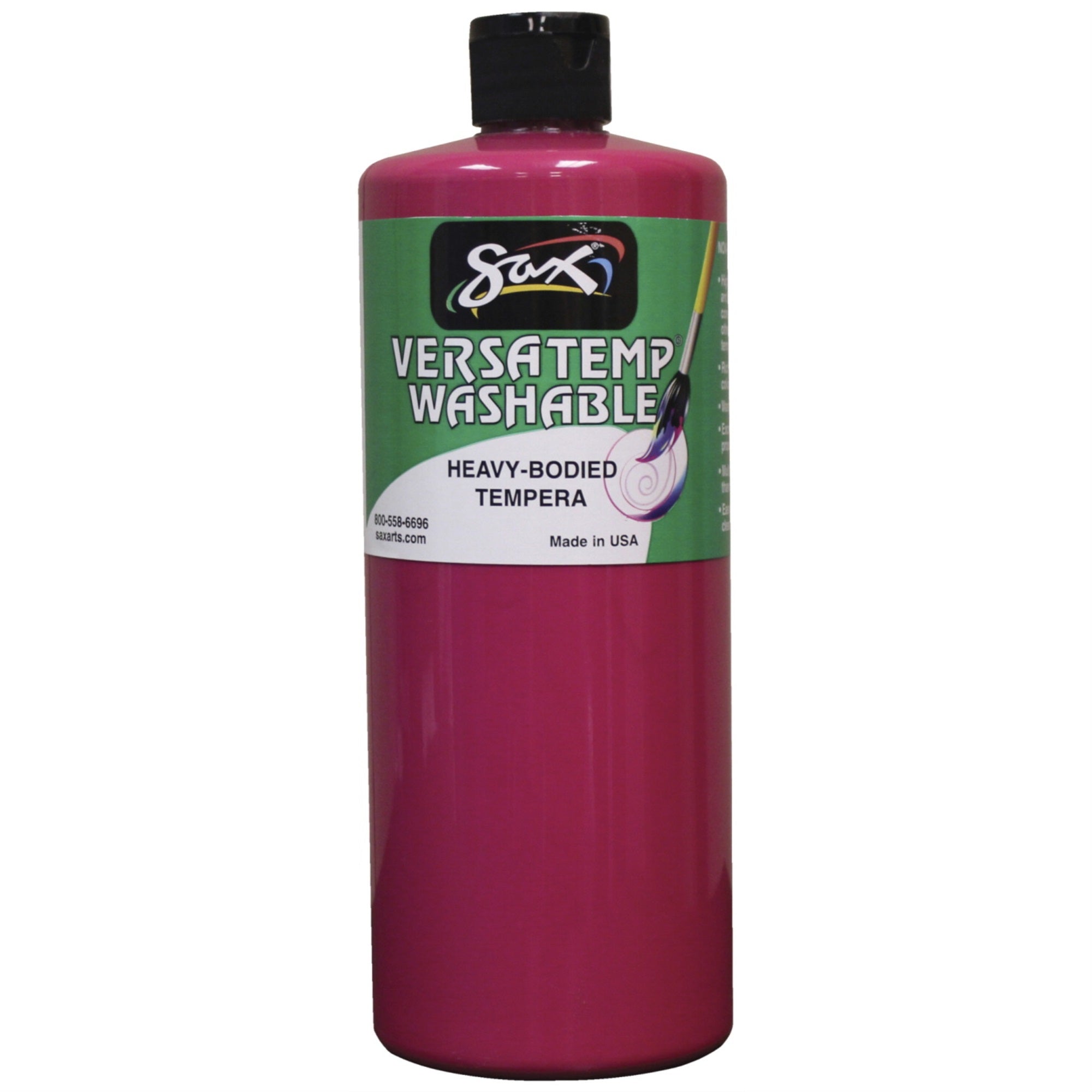 Sax Washable Versatemp Heavy Bodied Tempera Paint, Magenta, Quart