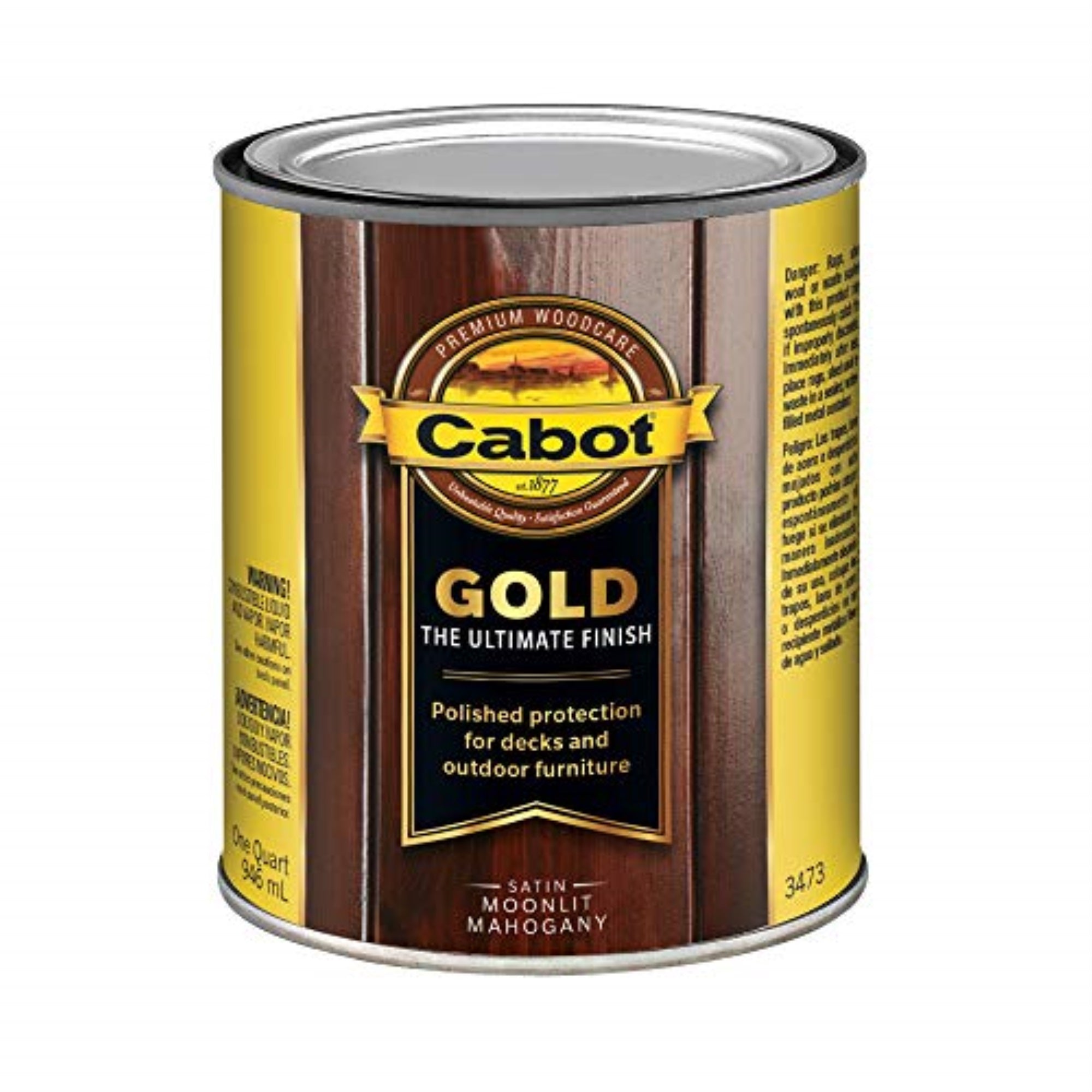 1594829 Deck Vrnsh Mnltmahgny Qt Cabot Gold Satin Moonlit Mahogany Deck Varnish 1 Qt (Pack Of 4)
