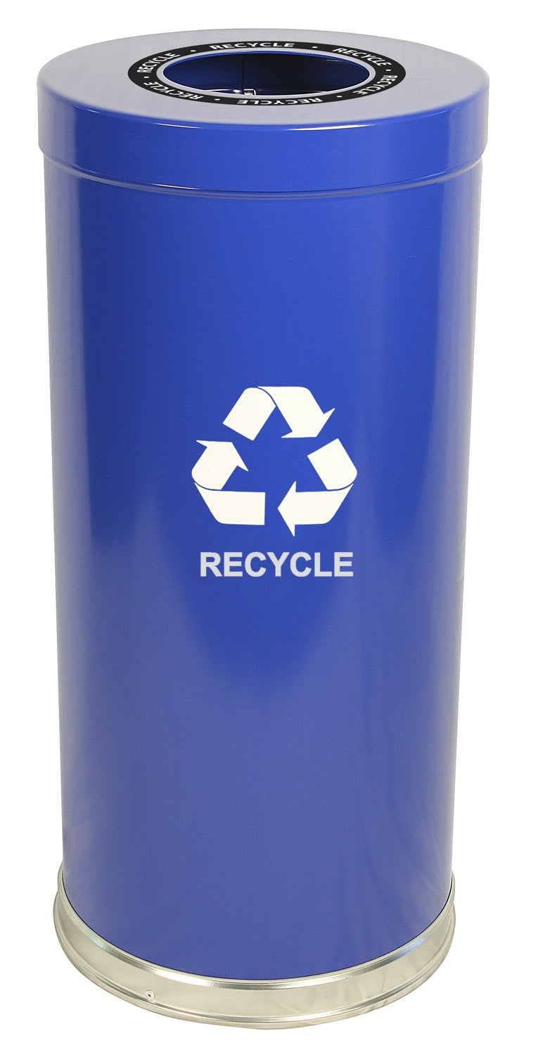 15Rtbl-1H-Vv Ergode Emoti-Can - Sleek Single Stream Recycling & Waste Disposal Container With Stainless Steel Bottom Band & Lift