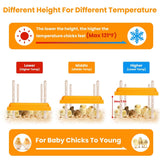 15W Chicken Brooder Heater with Adjustable Height Angle Max 131℉