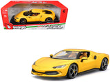 Ferrari 296 GTB Yellow Race + Play Series 1/18 Diecast Model Car by Bburago