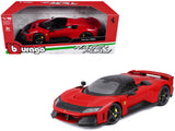 Ferrari F80 Red with Black Top Race + Play Series 1/18 Diecast Model Car by Bburago