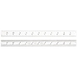 1604R-12 Spring Tempered Steel Rule With Inch Graduations, 4R Style Graduations, 12 Length, 1 Width, 3/64 Thickness