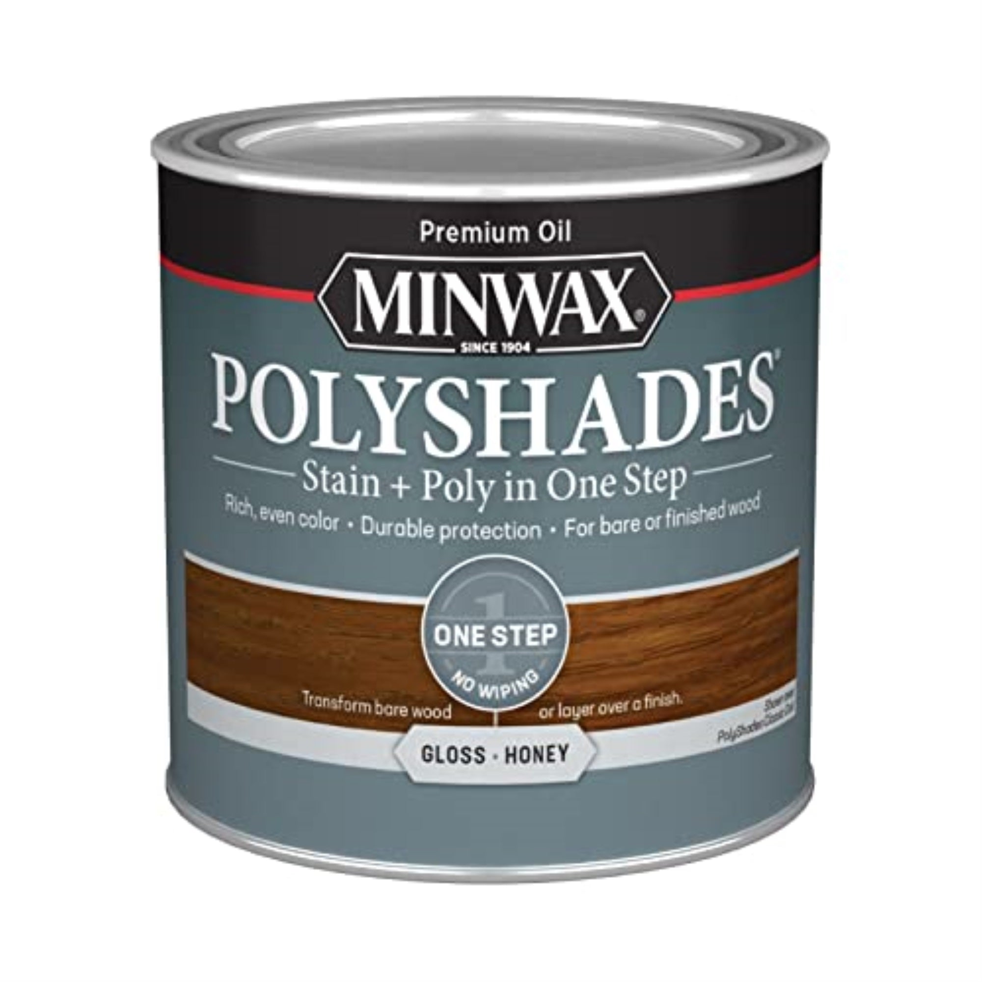1609254 Stain Gls Honey 1/2Pt Minwax Polyshades Semi-Transparent Gloss Honey Oil-Based Stain And Polyurethane Finish 0.5 Pt (Pac