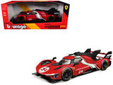 Ferrari 499P Modificata #24 Red with Italian Flag Stripes Racing Series 1/18 Diecast Model Car by Bburago
