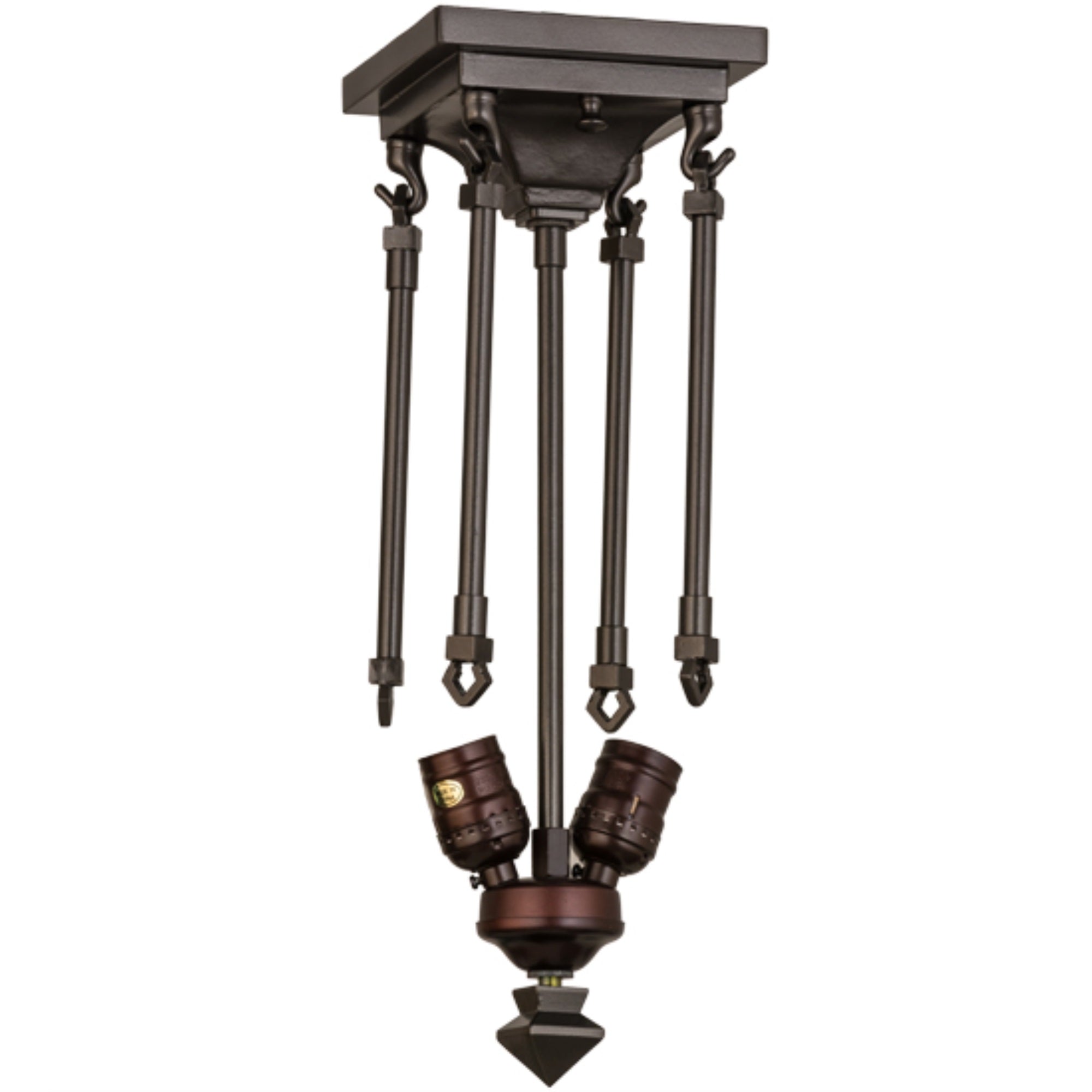 16H Oil Rubbed Bronze 2 Lt Semi-Flushmount Hardware