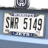 Winnipeg Jets Chrome Metal License Plate Frame, 6.25In X 12.25In