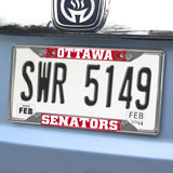 Ottawa Senators Chrome Metal License Plate Frame, 6.25In X 12.25In