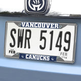 Vancouver Canucks Chrome Metal License Plate Frame, 6.25In X 12.25In