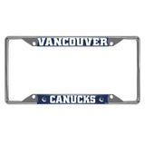 Vancouver Canucks Chrome Metal License Plate Frame, 6.25In X 12.25In