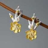 Flower Earrings with Pearl