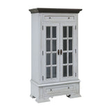 Hartford 2-Door 2-Drawer Cabinet With 3 Inner Shelves In Light Grey With Dark Grey Top