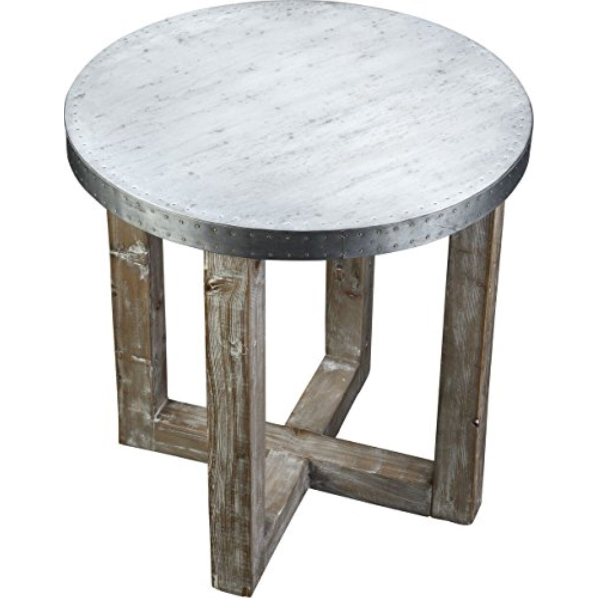 (Mh) Murray Side Table, Natural / Zinc Top