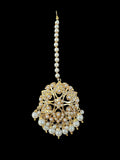 DNS189 Gold-Plated jadau Floral Hasli Necklace with jhumka earrings tika – Handcrafted Traditional Set ( READY TO SHIP )