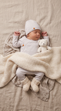Tab wrap footie - pointelle cotton