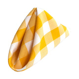 La Linen Pack Of 10 Gingham Checkered Napkins 18 By 18-Inch, White And Dark Yellow