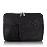 N Series | CRESCENT | 14 Nylon Laptop Sleeve with Leather Trim Black