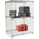 Global Industrial 1-Tier 2 Door Wire Mesh Security Locker 48Wx24Dx72H Gray Unassembled