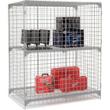 Global Industrial 1-Tier 2 Door Wire Mesh Security Locker 60Wx36Dx72H Gray Unassembled