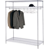 Free Standing Clothes Rack - 3-Shelf - 60W X 24D X 74H - Chrome