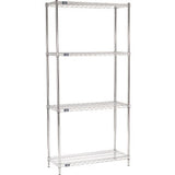 Nexel® 4 Shelf Chrome Wire Shelving Unit Starter 42W X 14D X 74H
