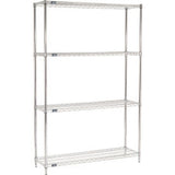 Nexel® 4 Shelf Chrome Wire Shelving Unit Starter 54W X 14D X 86H