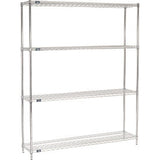 Nexel® 4 Shelf Chrome Wire Shelving Unit Starter 60W X 14D X 74H