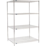 Nexel® 4 Shelf Chrome Wire Shelving Unit Starter 48W X 36D X 86H