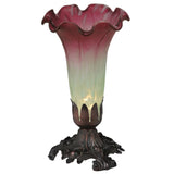 8H Seafoam/Cranberry Pond Lily Accent Lamp