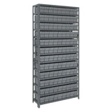 13 Shelf Open Unit W/108 Gray Bins