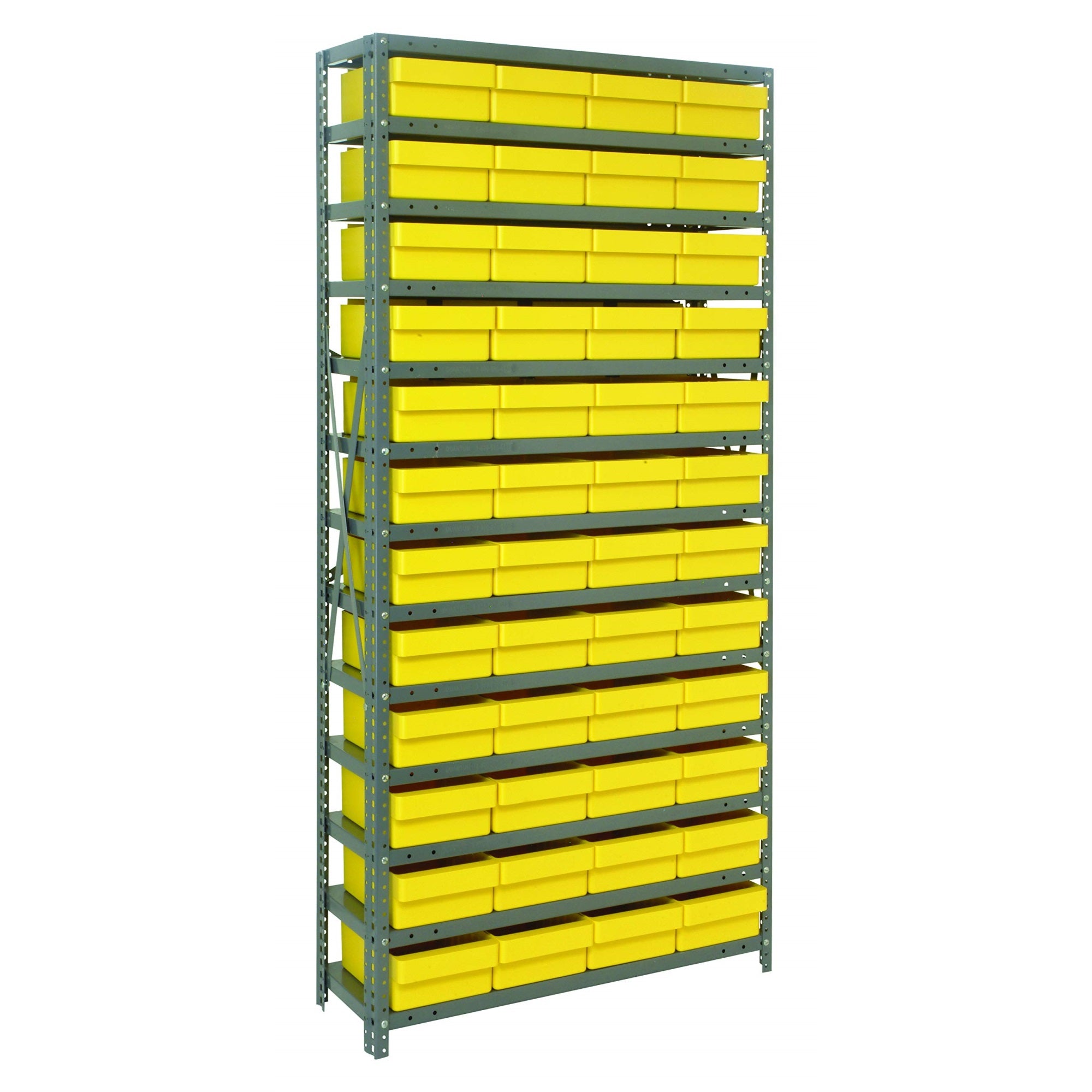 13 Shelf Open Unit W/48 Yellow Bins